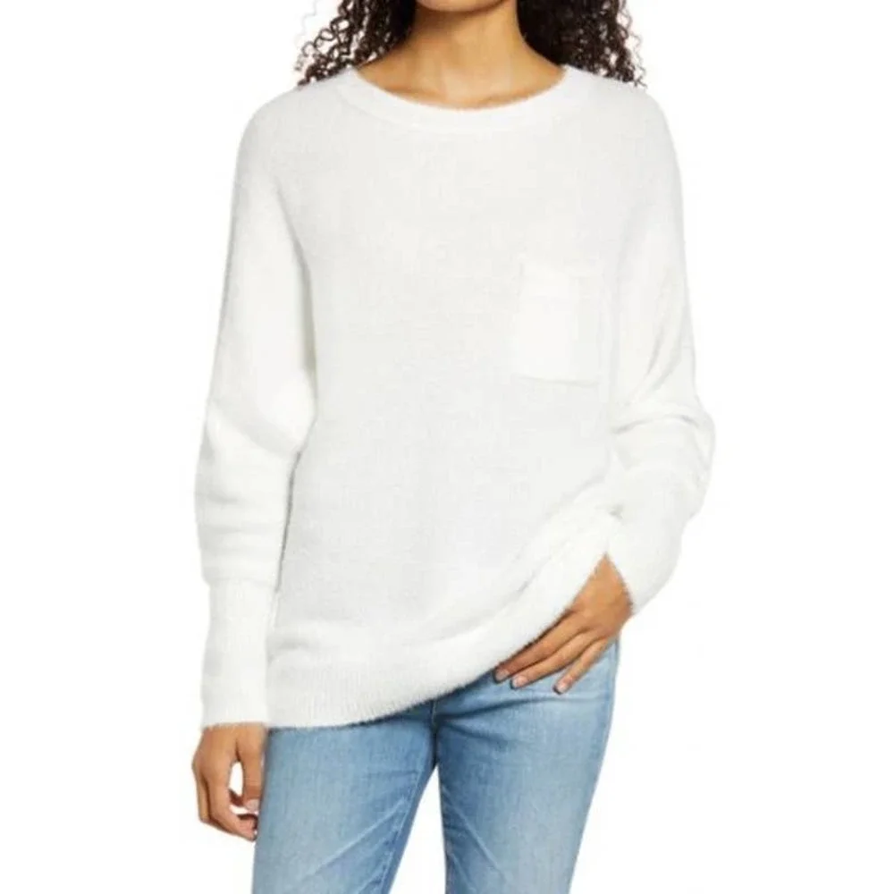 Caslon Ivory Cloud Plush Dolman Sleeve Pullover Sweater NWOT Size Small